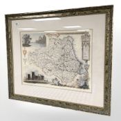 A colour print depicting a map of Durham, 50 cm x 39 cm.