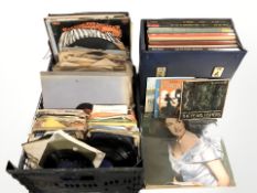 Assorted vinyl LP records, box sets and singles including classical.