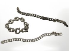 Three silver bracelets CONDITION REPORT: 64.