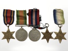 A group of five Second World War medals including 1939-45 Star, Burma Star,