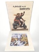 An advertising poster for Lambretta, 72 cm x 99 cm,