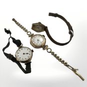 Two lady's vintage 9ct gold wristwatches