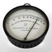 A Negretti & Zambra, London hygrometer, circa 1950s, diameter 11 cm.