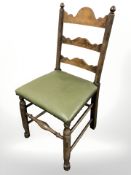 An elm ladder back chair.