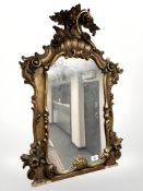 A 19th century rococo style mirror, 52 cm x 82 cm.