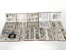 Ten assorted stamp albums and contents.