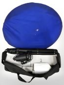 A studio lighting kit in carry bag
