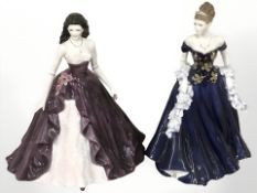 Two Royal Worcester figures, figurine of the year 2001 Lauren and 2002 Charlotte.