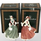 Two Royal Doulton figures 'A Christmas Day 2000' and 'Christmas Day 1999', both boxed.