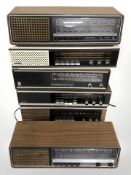 Six various Grundig radios.