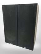 A pair of monitor speakers in ebonised cases, height 65 cm.