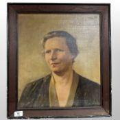 Danish School : Portrait of a lady, oil on canvas, 39 cm x 44 cm.