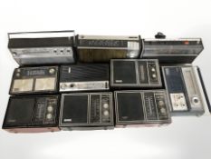 Ten various vintage radios including Bush, Crown, Arundel, etc.