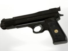 A Webley Nemesis .22 caliber air pistol.