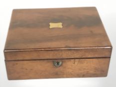 A Victorian mahogany writing slope, width 26 cm.