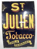 A St Julien Tobacco Cool & Fragrant enamelled advertising sign,