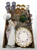 Five Royal Albert Memory Lane dinner plates, three further Royal Crown Derby porcelain plates,