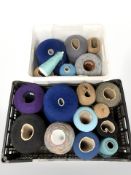 Several spools of yarn (2 boxes)