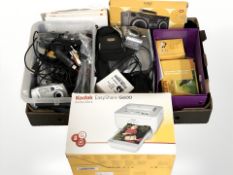 A Kodak G 600 printer, assorted digital cameras,