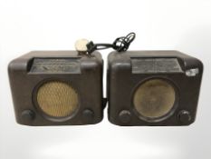 Two Bush bakelite cased valve radios