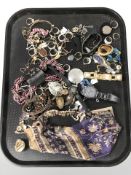 A group of lady's wristwatches, various dress rings, modern costume jewellery, etc.