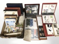 Several albums of stamps, first day covers,