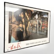 A Tate Gallery London print advertising Salvador Dali, 82 cm x 60 cm.