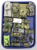 A group of 20th century die cast military vehicles including Dinky.