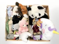 A collection of Disney and other soft toys.