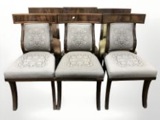 A set of six mahogany dining chairs