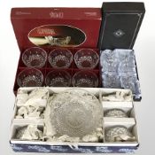 A boxed set of four Edinburgh International crystal wine glasses,