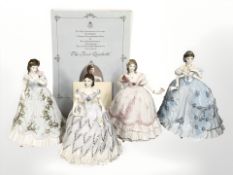 Four Royal Worcester figures comprising 'The First Quadrille' No.