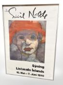 An Emil Nolde colour print, 51 cm x 72 cm.