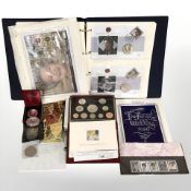 A collection of coins including Cook Islands 1997 one dollar one ounce silver proof coin,