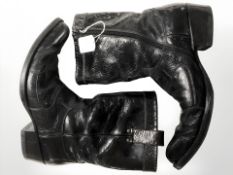 A pair of Sendra black leather cowboy boots, size 8.
