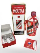 A bottle of Kweichow Moutai Baijiu 500ml, with two glasses, 2013, boxed.