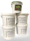 Five tubs of iron sulphate lawn supplement