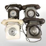 Four vintage telephones