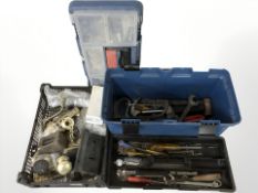 A toolbox containing assorted tools,