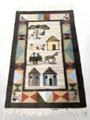 A flat weave Numidian rug, 180 cm x 102 cm.