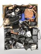 Assorted vintage cameras, Polaroid, Koroll, etc.