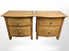 A pair of modern two drawer bedside stands,