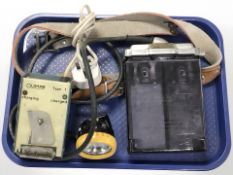 A circa 1970s Oldham & Son miner's cap lamp, with battery pack.