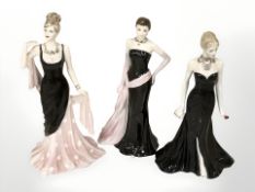 Three Coalport figurines 'A Moment to Cherish' No. 611 of 7500, 'Black Velvet' No.