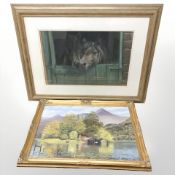 John J Kerr : A lake with boathouse, oil on canvas, signed and dated 1997, 49 cm x 75 cm,