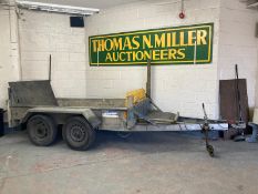 An Indespension twin axle trailer,