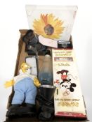 A lava lamp, modern wristwatch, wall canvas, figures, etc.