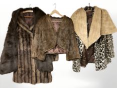 Two lady's mink fur coats, further jacket,