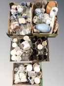 A large quantity of ceramics including stoneware mugs and tankards, porcelain vases,