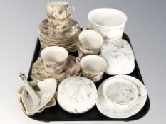 Eighteen pieces of Royal Winton welbeck tea china, Wedgwood campion dishes, trinket box, planter,
